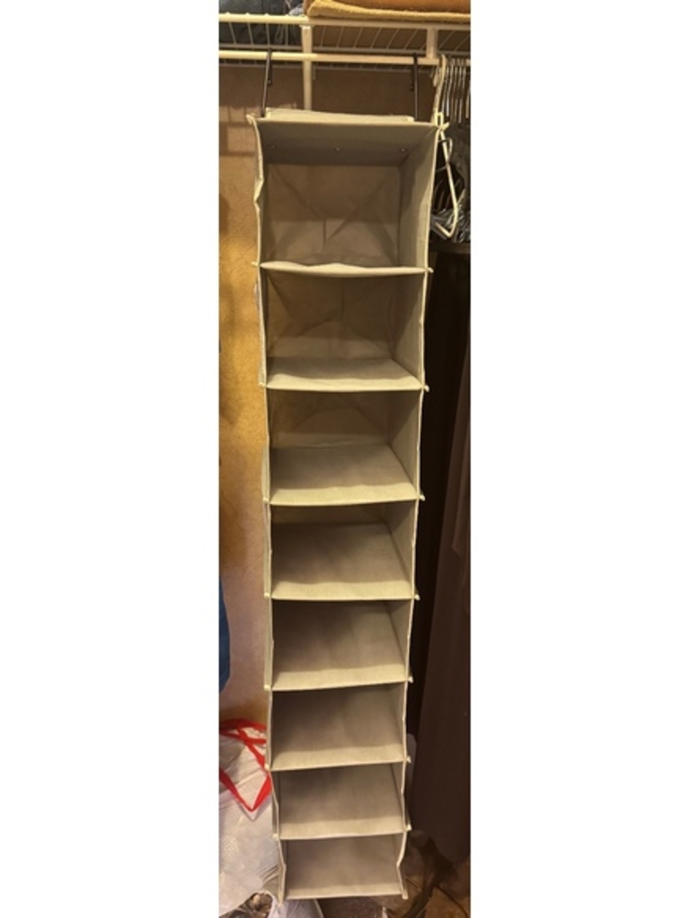 Closet organizer hanging grey